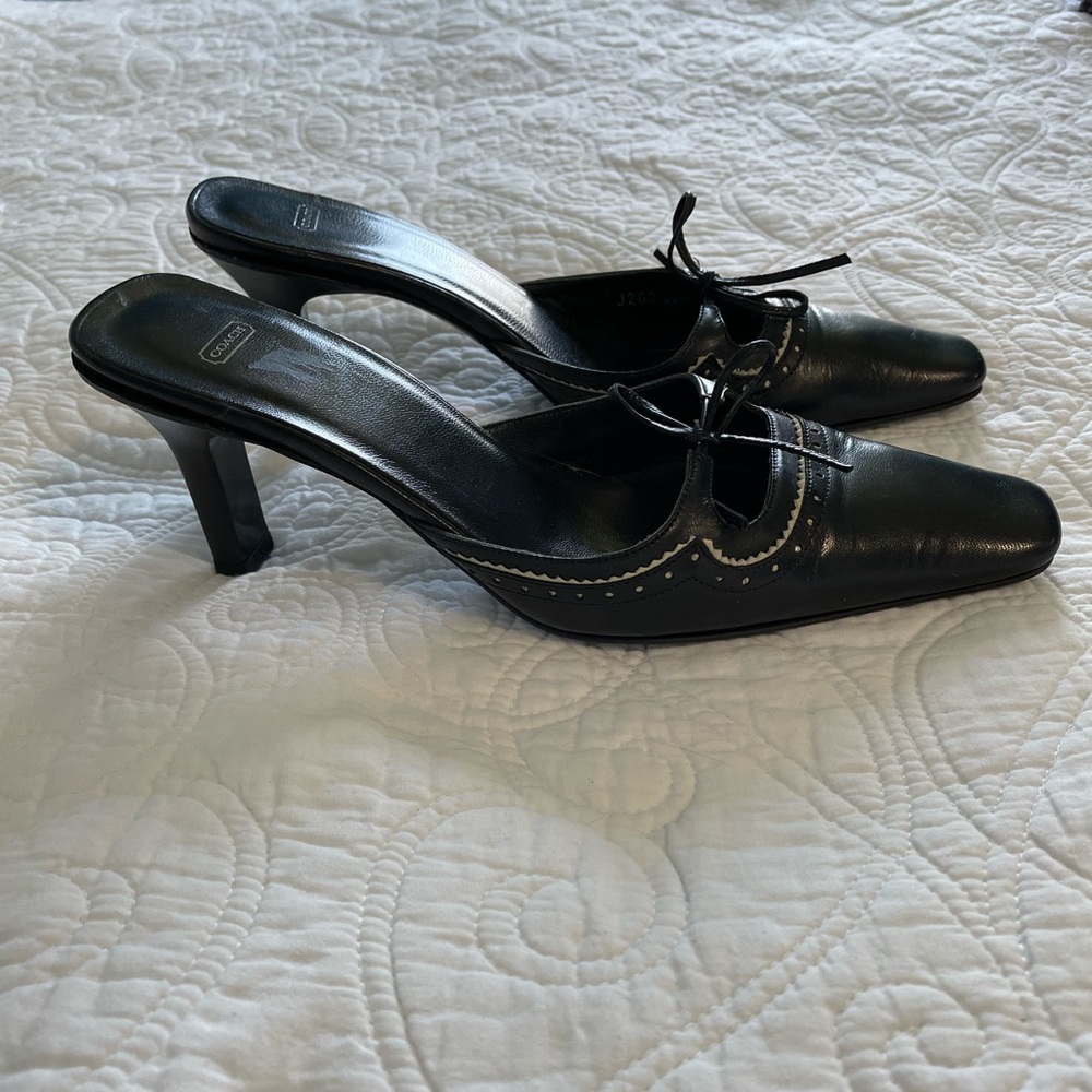 Coach Heeled Mules size 6